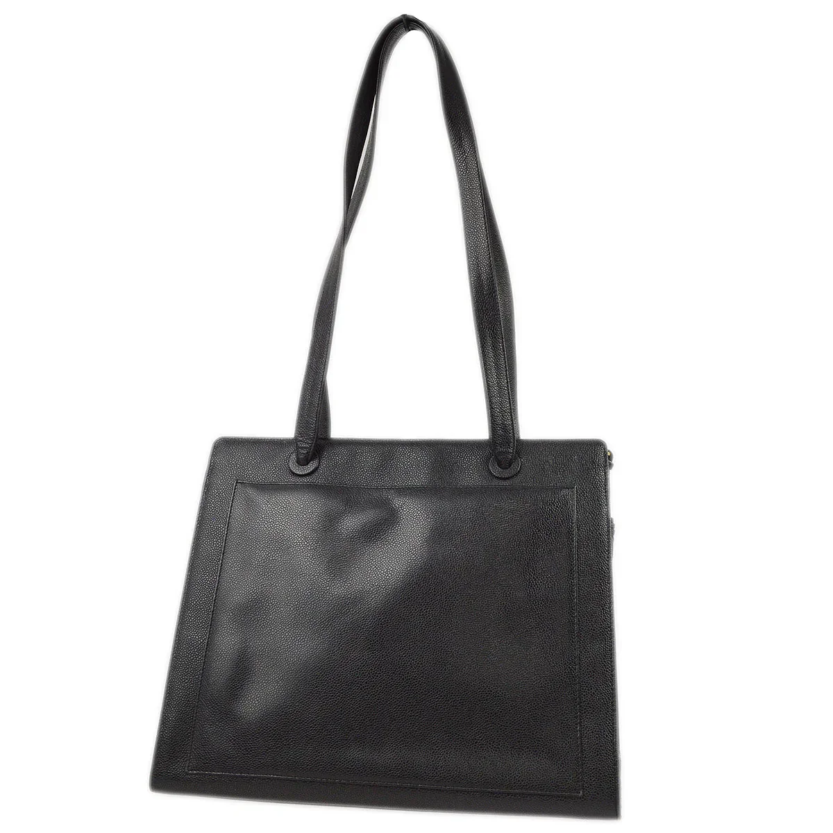 Chanel 1997-1999 Black Caviar Shoulder Tote Bag - Image 2