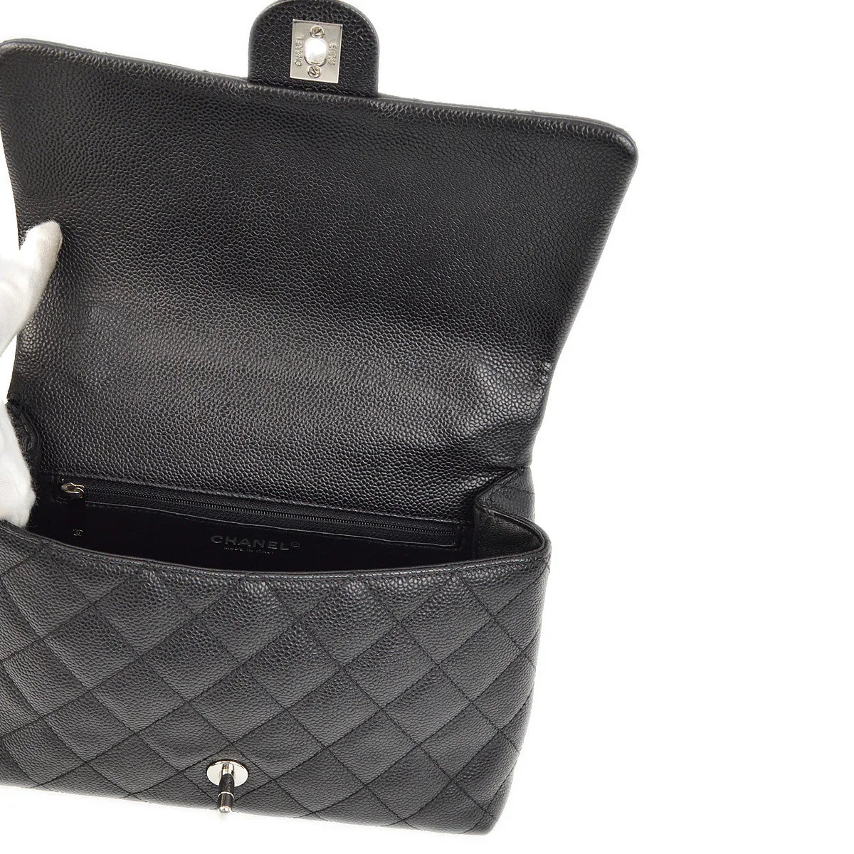 Chanel 2006-2008 Black Caviar Handbag - Image 8