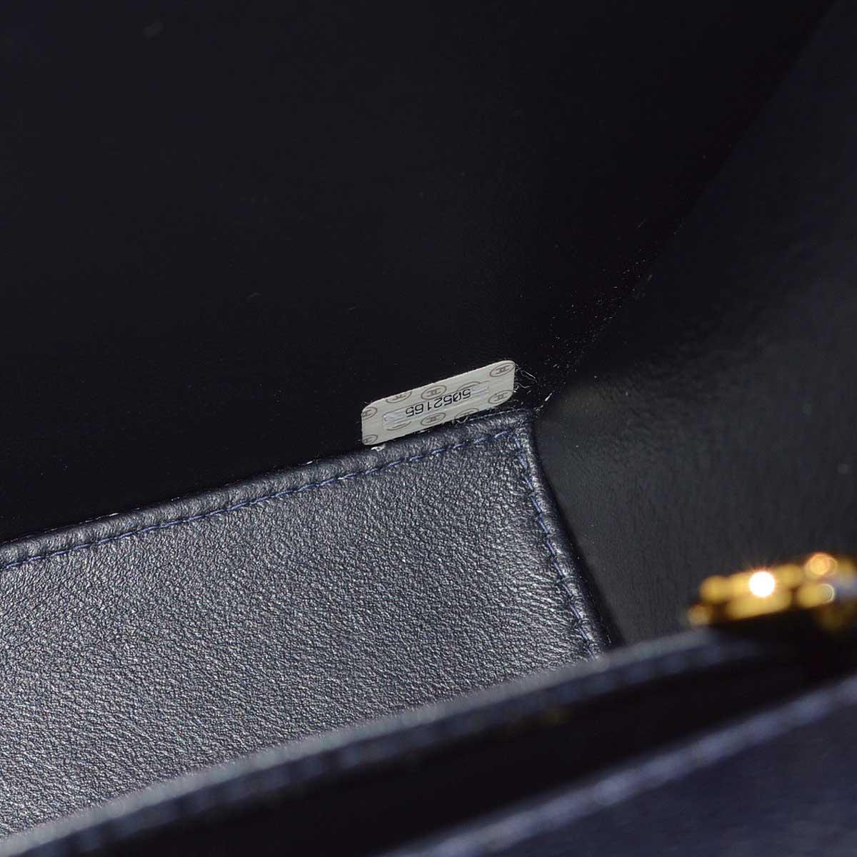 Chanel 1997-1999 Navy Caviar Single Flap Shoulder Bag - Image 9