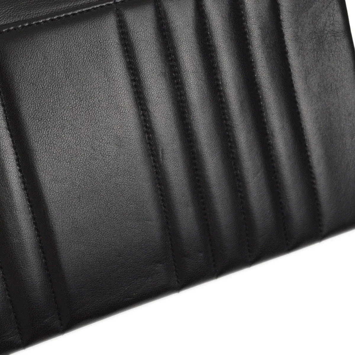 Chanel 1991-1994 Black Lambskin Mademoiselle Single Flap Shoulder Bag - Image 6