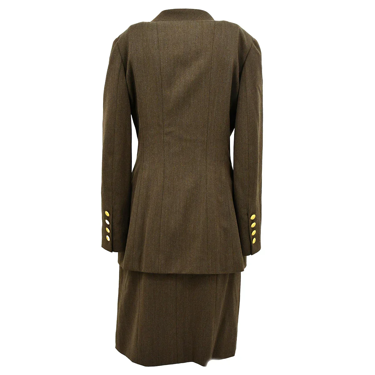 Chanel Setup Suit Jacket Skirt Brown 96A #40 - Image 2