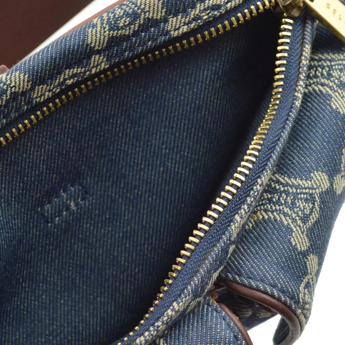 Celine Blue Denim Macadam Belt Bum Bag - Image 4