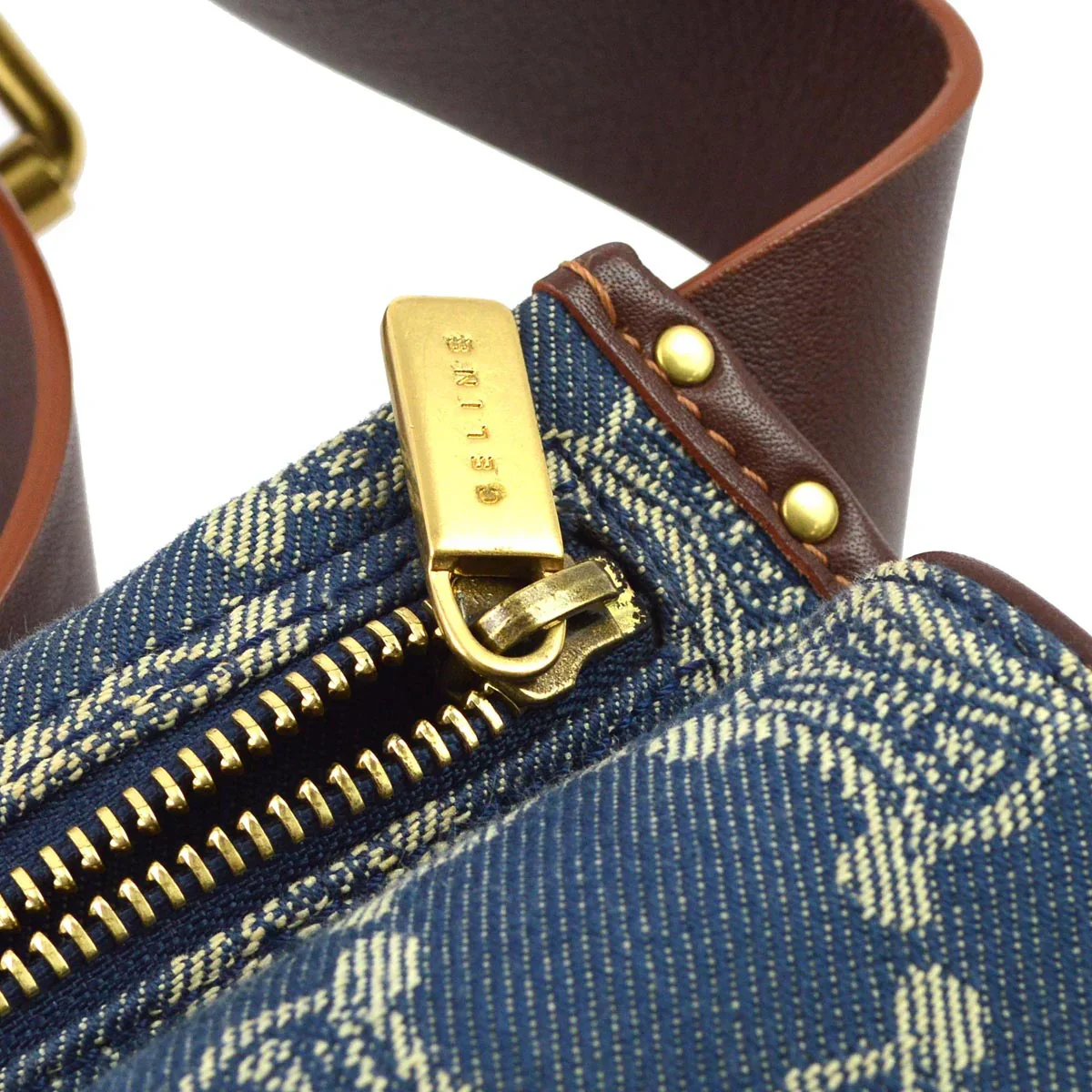Celine Blue Denim Macadam Belt Bum Bag - Image 7