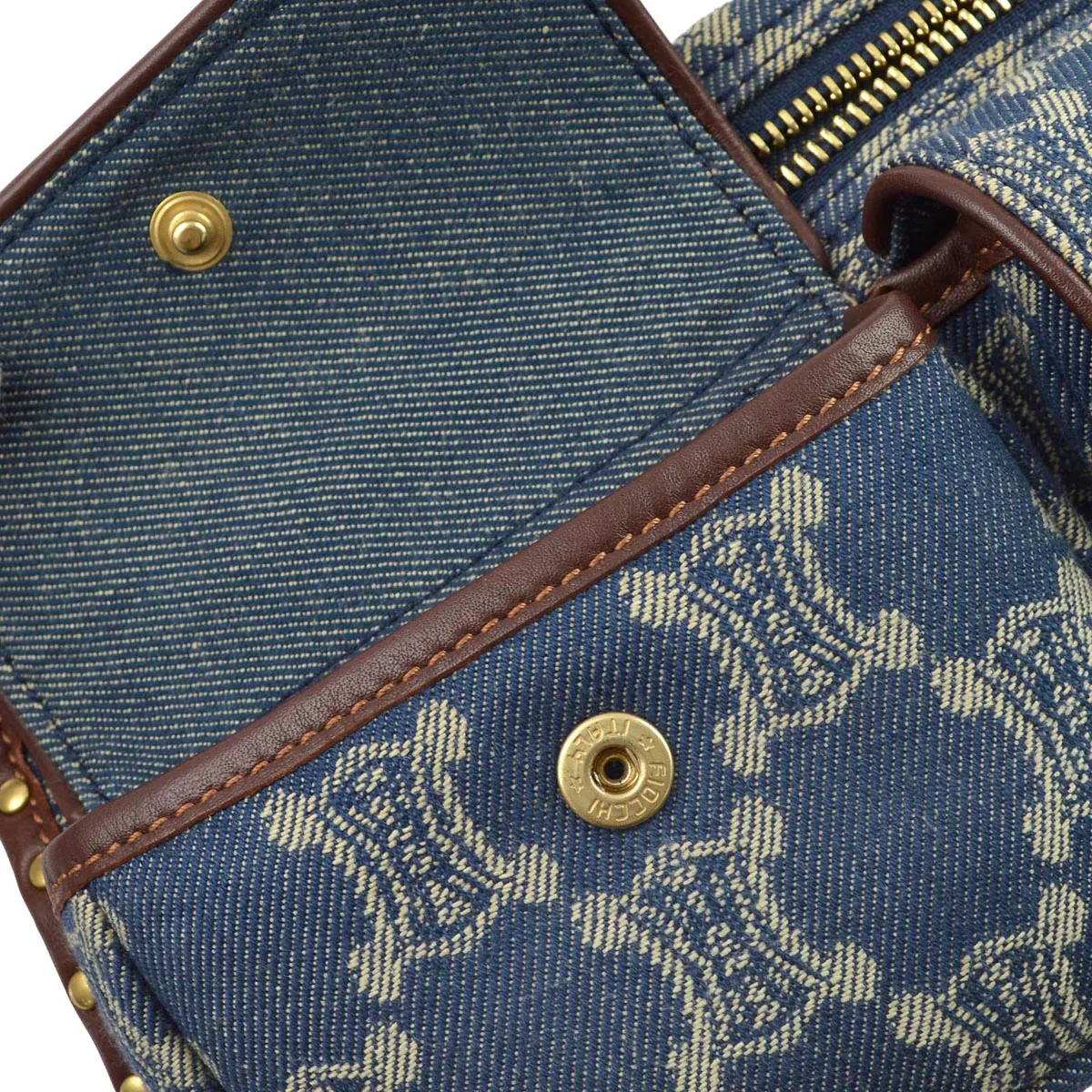 Celine Blue Denim Macadam Belt Bum Bag - Image 8