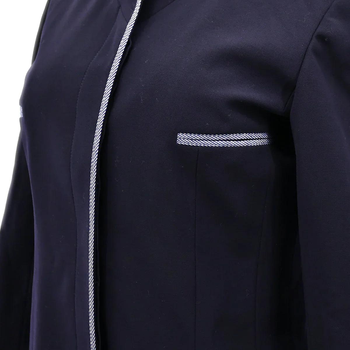 Chanel Single Breasted Jacket Navy 96P #34 - Image 3