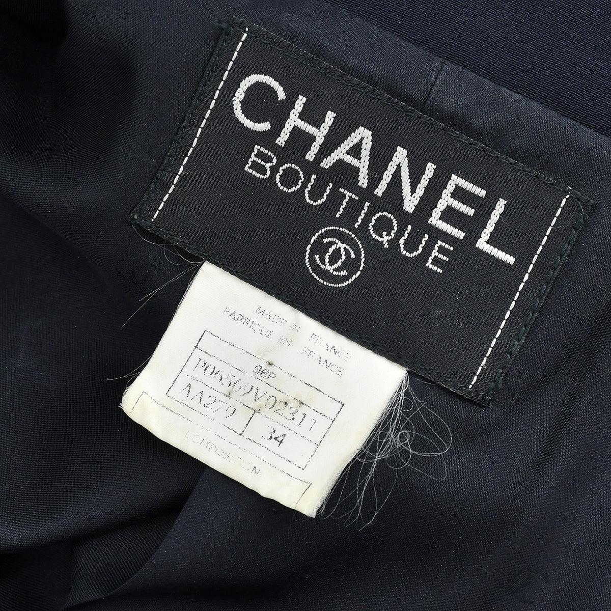 Chanel Single Breasted Jacket Navy 96P #34 - Image 9