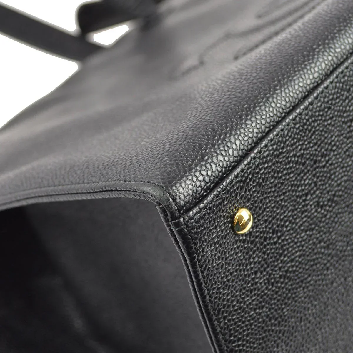 Chanel 1997-1999 Black Caviar Shoulder Tote Bag - Image 6