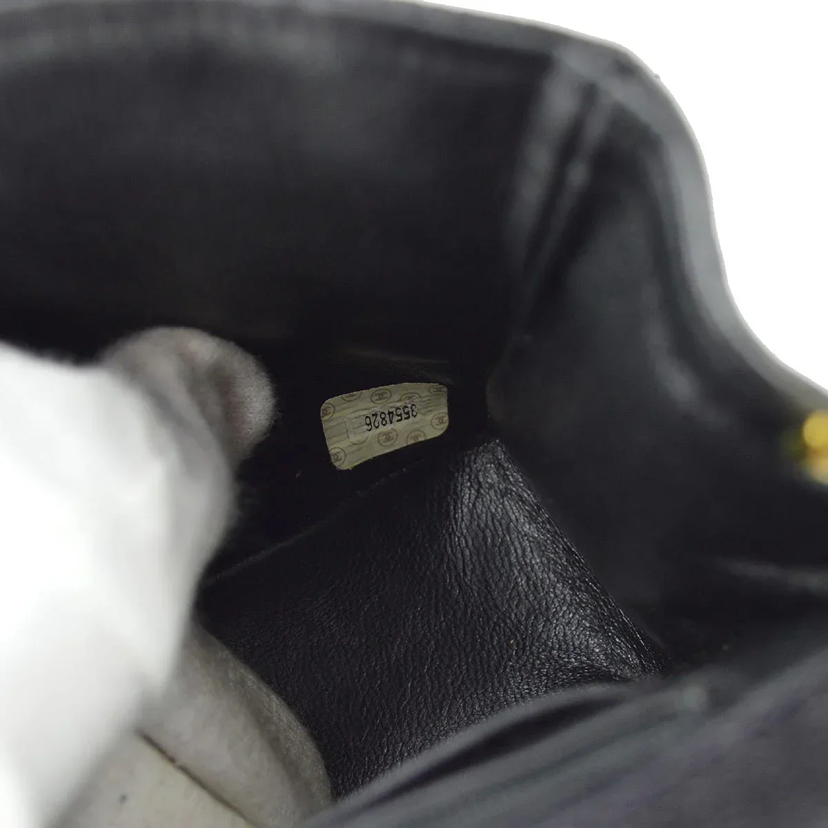 Chanel * 1994-1996 Black Caviar Mini Classic Square Flap Shoulder Bag 17 - Image 10