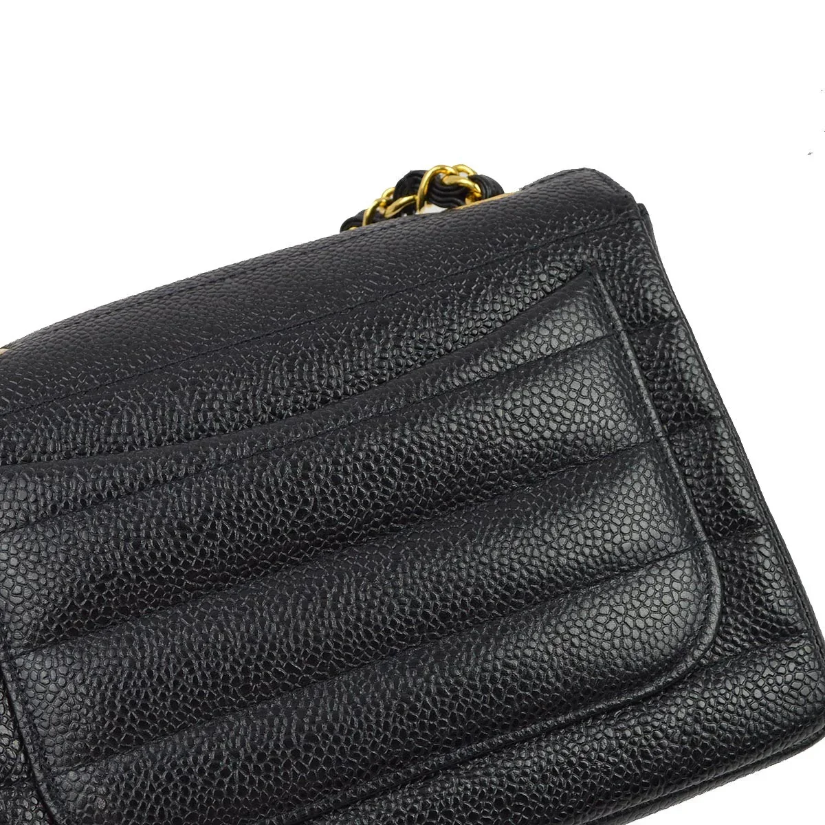 Chanel * 1994-1996 Black Caviar Mini Classic Square Flap Shoulder Bag 17 - Image 7
