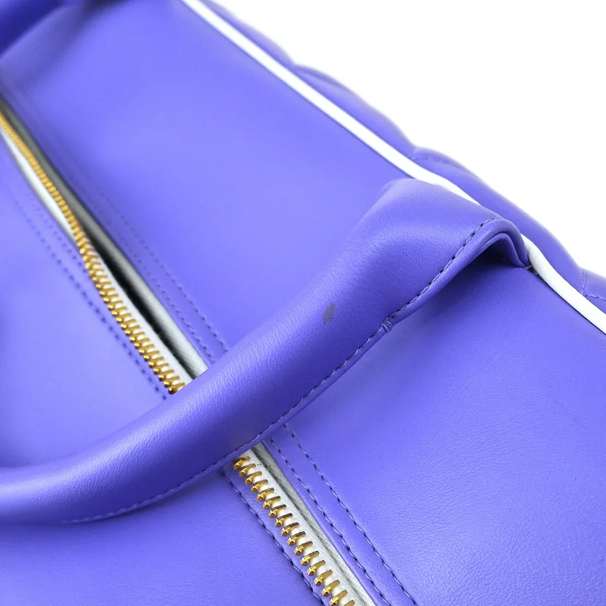 Chanel * 1994-1996 Purple Calfskin Duffle Bowling Bag - Image 10