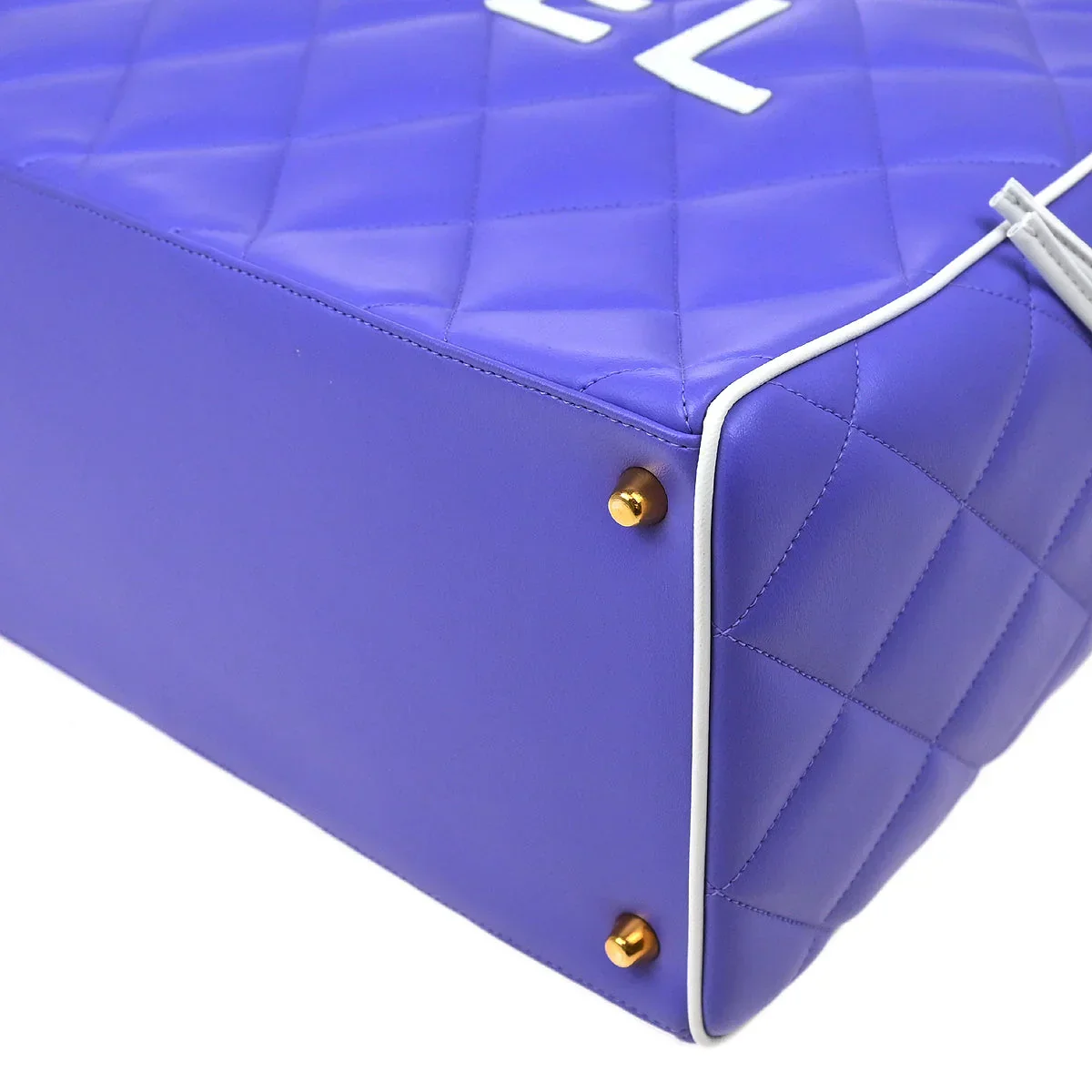 Chanel * 1994-1996 Purple Calfskin Duffle Bowling Bag - Image 4