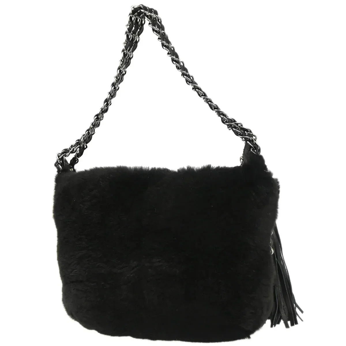 Chanel 2005-2006 Rabbit Fur Chain Handbag - Image 2
