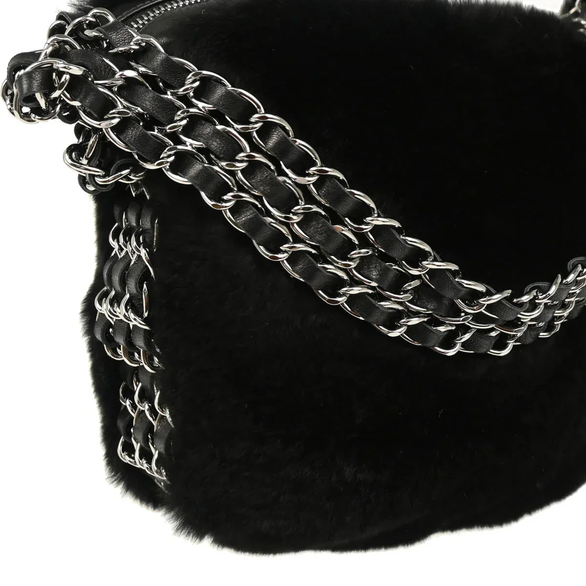 Chanel 2005-2006 Rabbit Fur Chain Handbag - Image 3