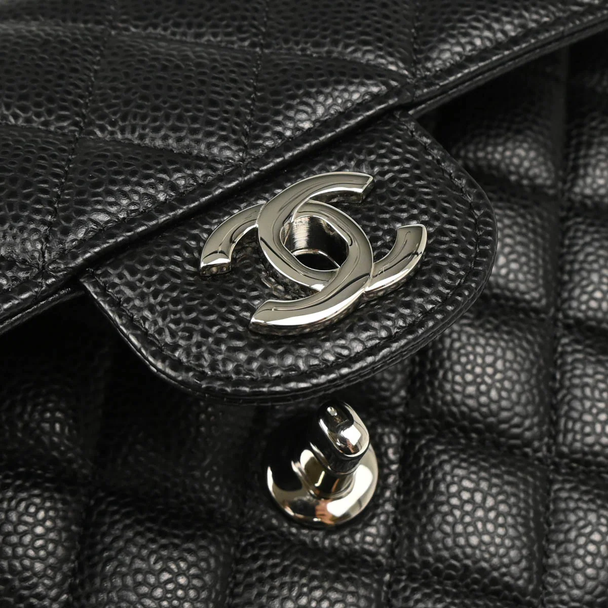 Chanel 2019 Black Caviar Small Classic Double Flap Shoulder Bag - Image 6