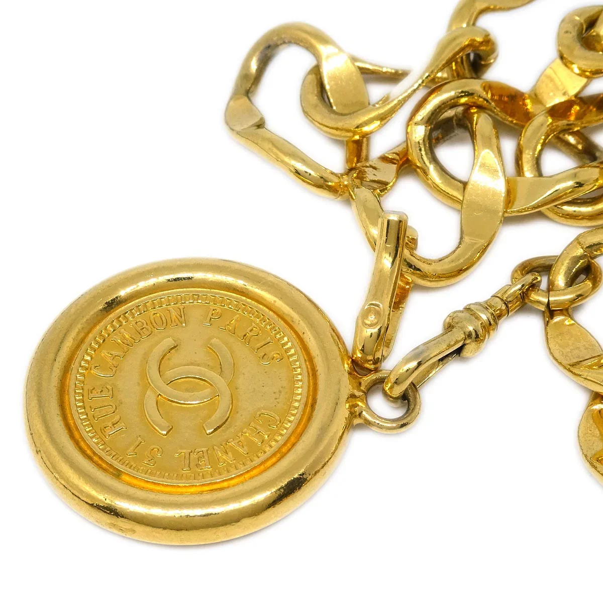 Chanel Medallion Charm Chain Belt Gold Small Good - Image 2