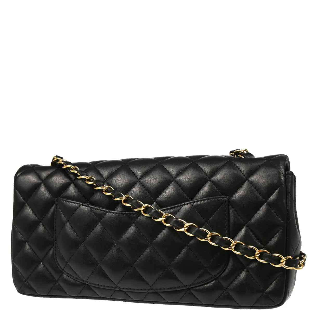 Chanel 2010-2011 Black Lambskin East West Shoulder Bag - Image 2