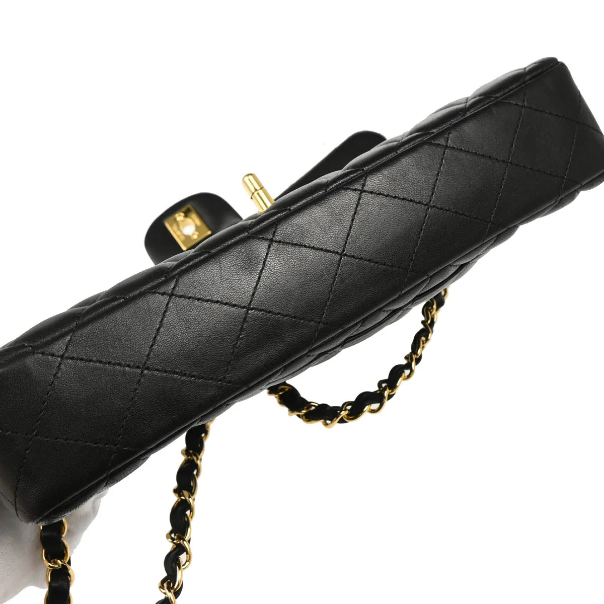 Chanel 2010-2011 Black Lambskin East West Shoulder Bag - Image 5