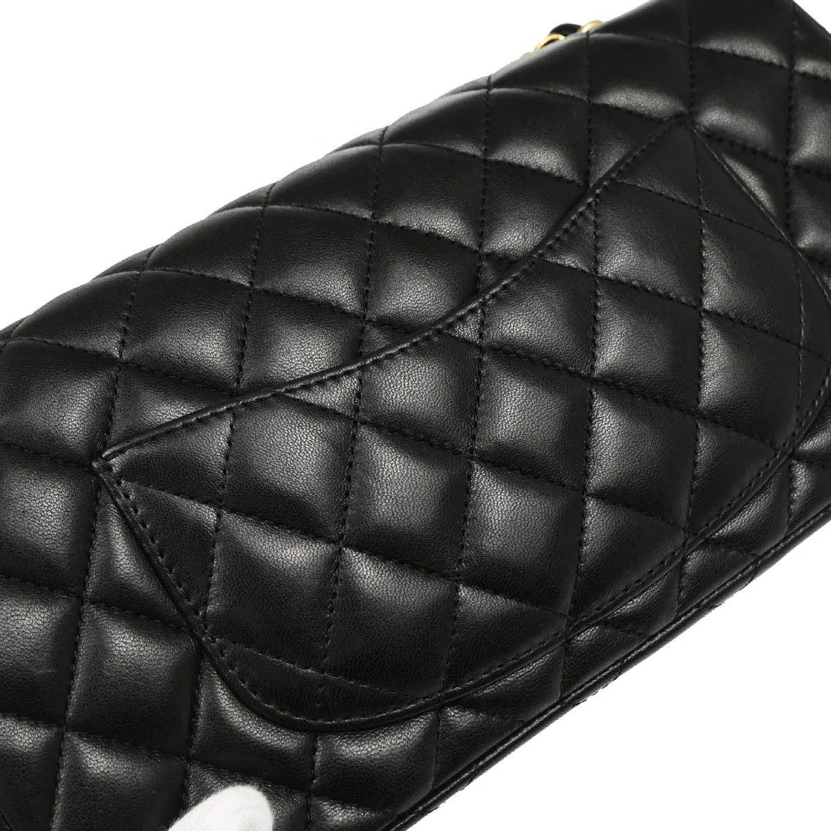 Chanel 2010-2011 Black Lambskin East West Shoulder Bag - Image 7