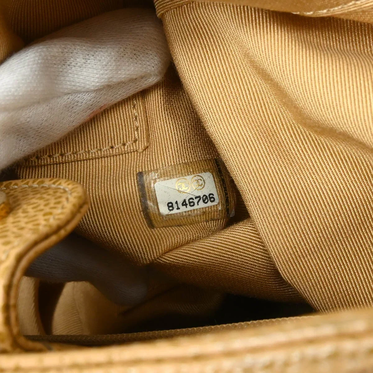 Chanel 2003-2004 Beige Caviar Petite Shopping Tote PST Chain Handbag - Image 11