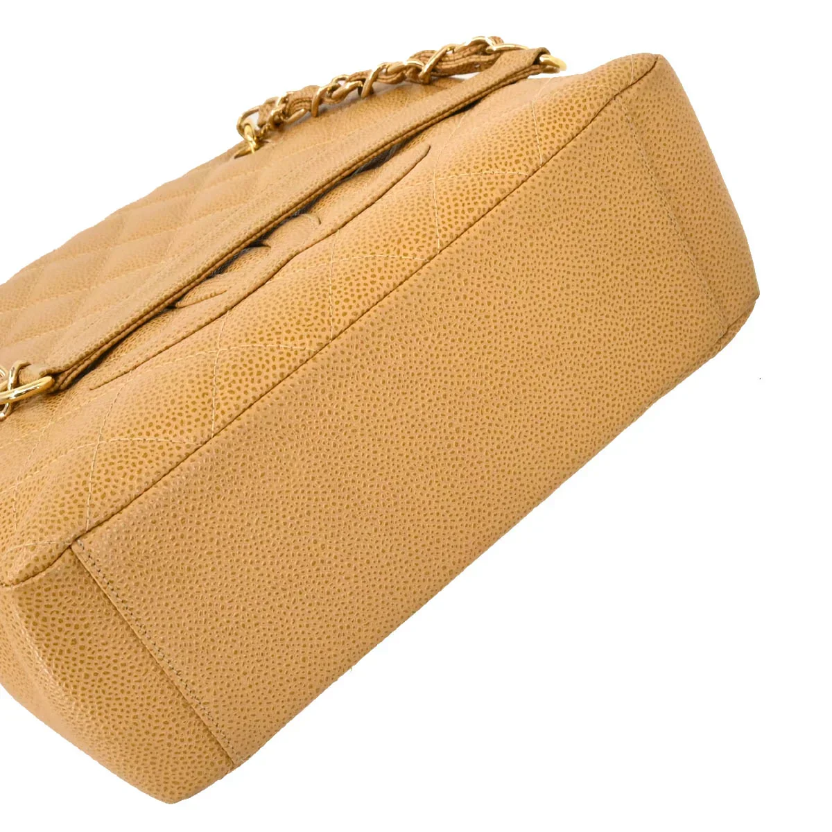 Chanel 2003-2004 Beige Caviar Petite Shopping Tote PST Chain Handbag - Image 5