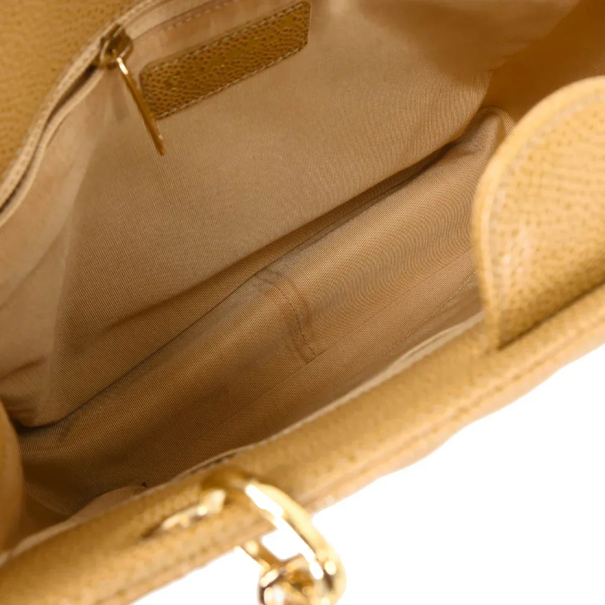 Chanel 2003-2004 Beige Caviar Petite Shopping Tote PST Chain Handbag - Image 8