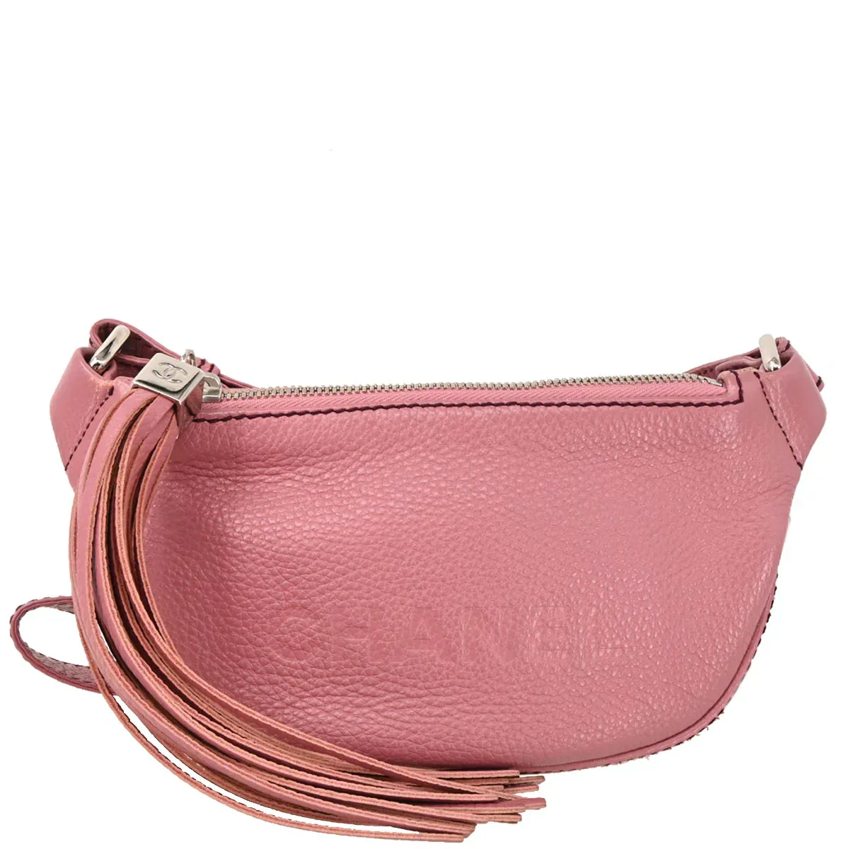 Chanel 2003-2004 Pink Calfskin Fringe Shoulder Bag