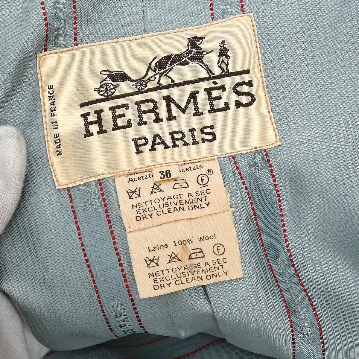 Hermes Double Breasted Coat Light Blue #36 - Image 11