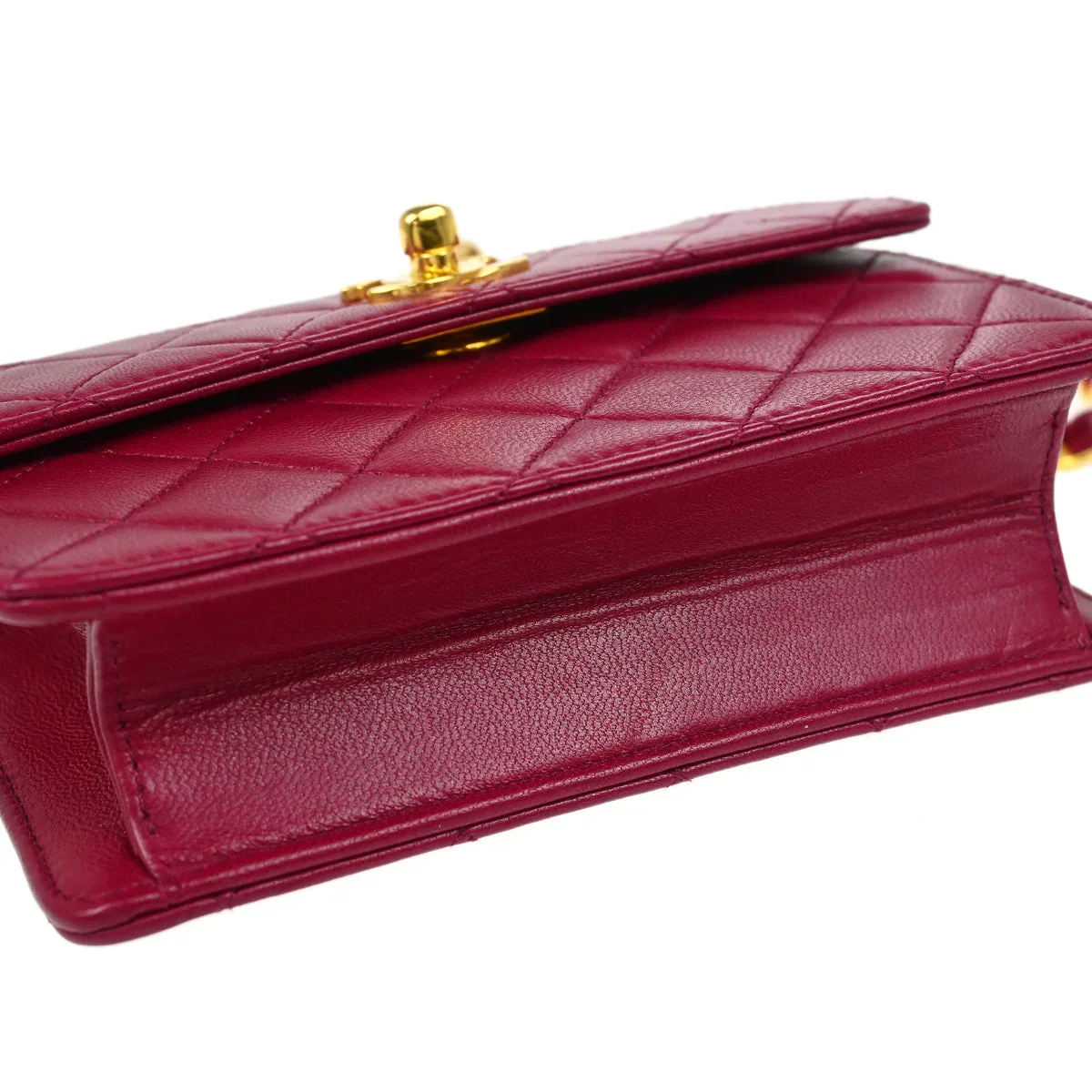 Chanel 1989-1991 Purple Lambskin Single Flap Shoulder Bag - Image 4