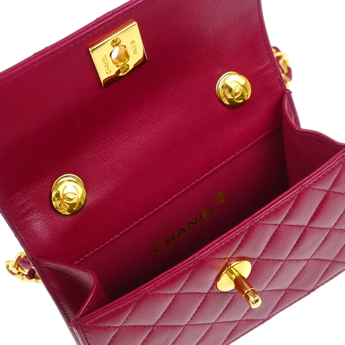 Chanel 1989-1991 Purple Lambskin Single Flap Shoulder Bag - Image 7