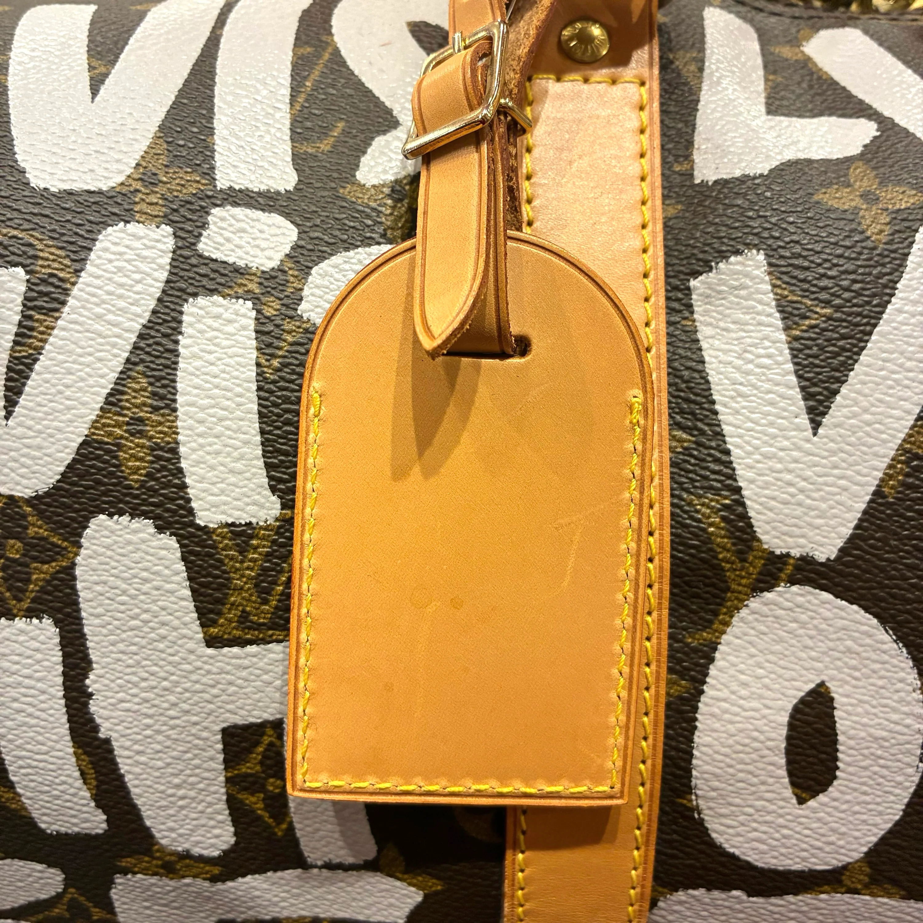 Louis Vuitton 2001 White Monogram Graffiti Keepall 50 Duffle Bag M92197 - Image 12