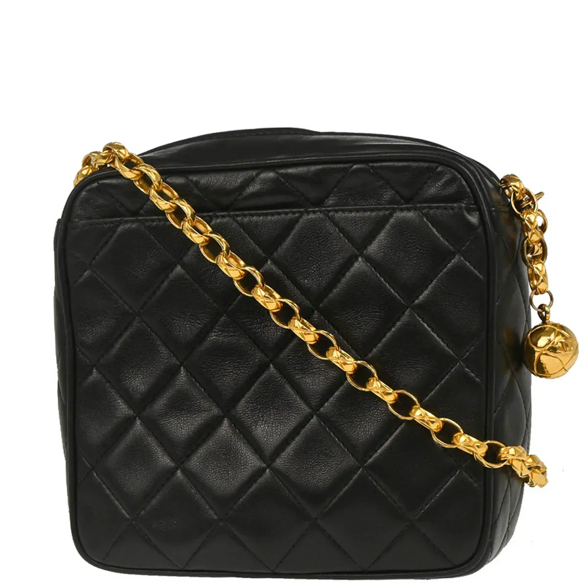 Chanel 1991-1994 Black Lambskin Camera Bag Mini - Image 2