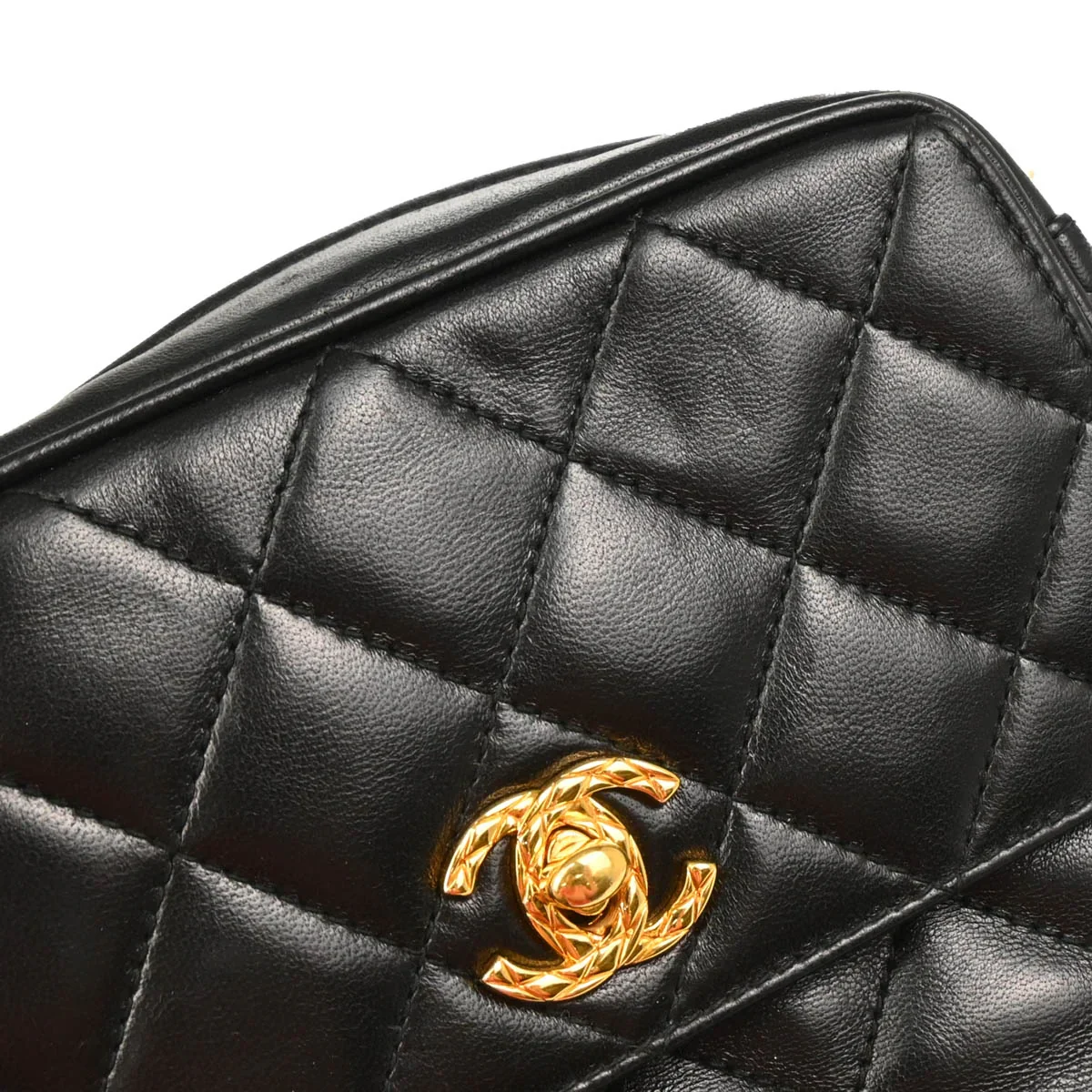 Chanel 1991-1994 Black Lambskin Camera Bag Mini - Image 6