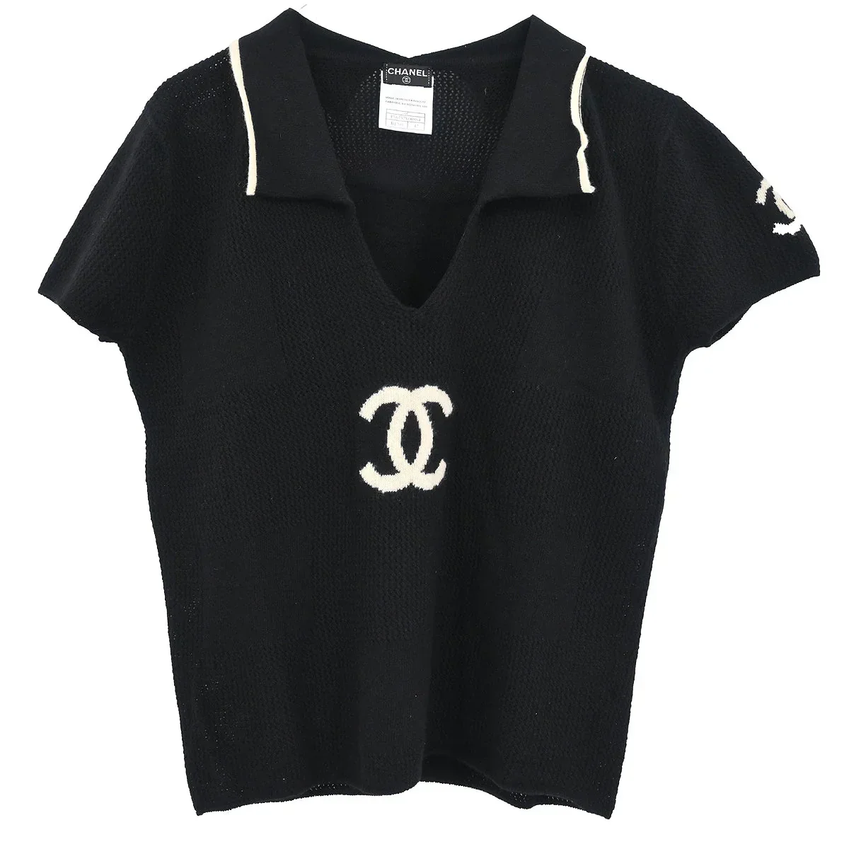 Chanel 2001 Short Sleeve Top Black #42
