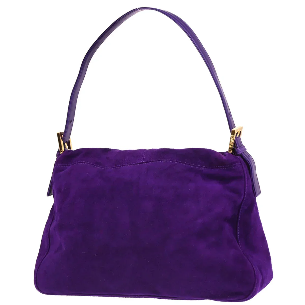 Fendi 2000 Purple Suede Mamma Baguette Handbag - Image 2