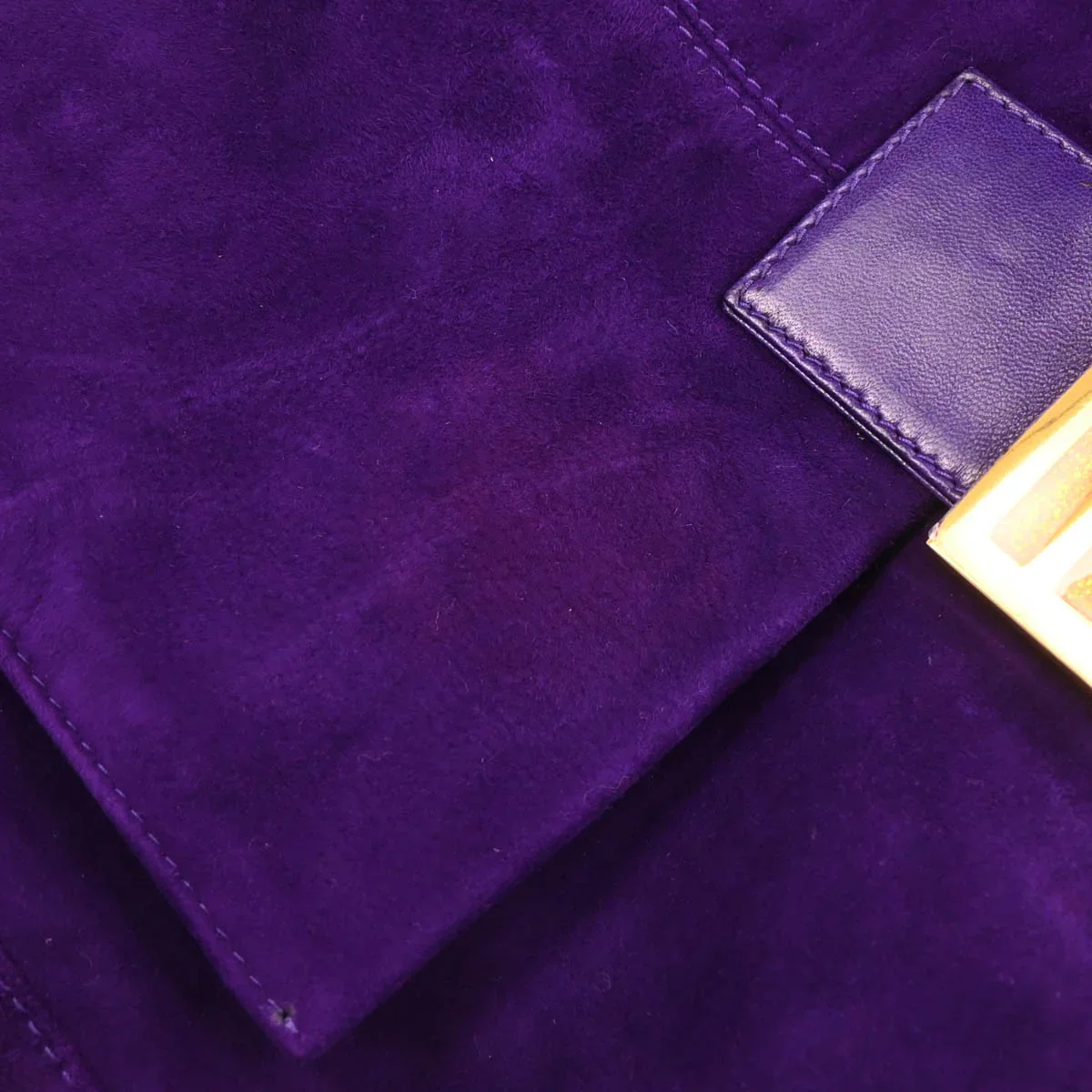 Fendi 2000 Purple Suede Mamma Baguette Handbag - Image 6