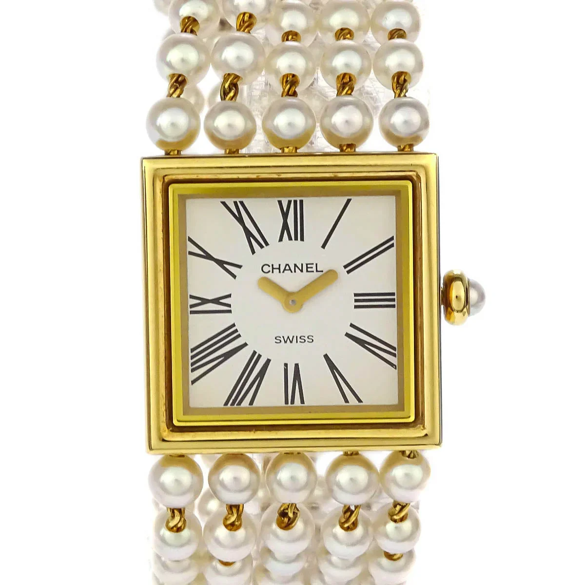 Chanel Mademoiselle Watch Pearl 18KYG #M
