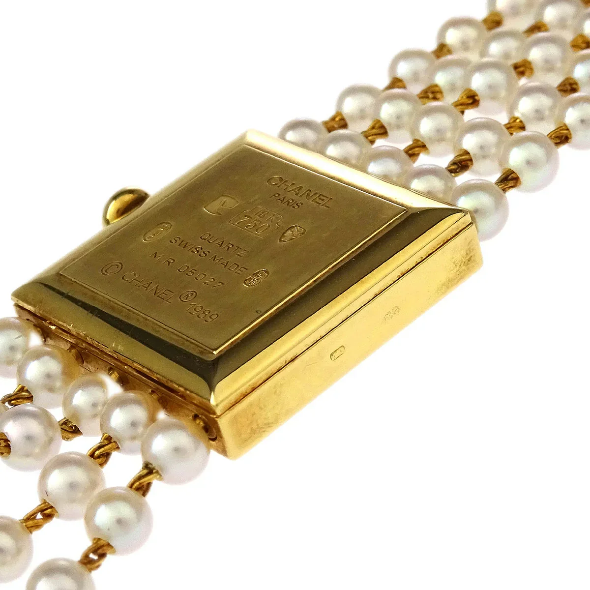 Chanel Mademoiselle Watch Pearl 18KYG #M - Image 6