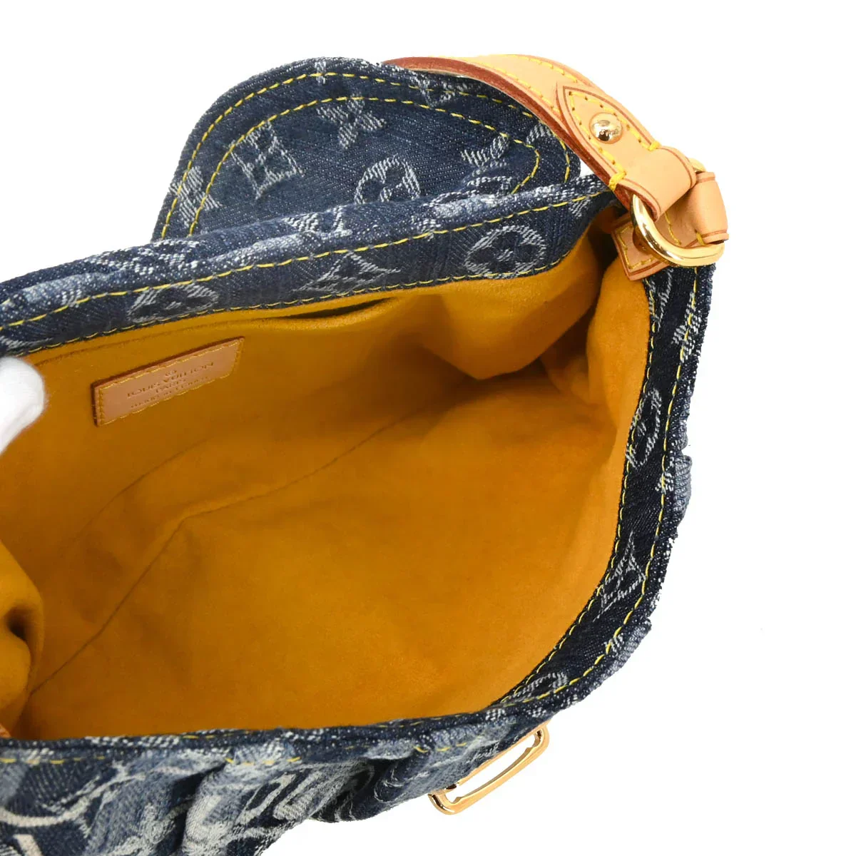 Louis Vuitton 2006 Blue Monogram Denim Mini Pleaty Raye Handbag M95333 - Image 4