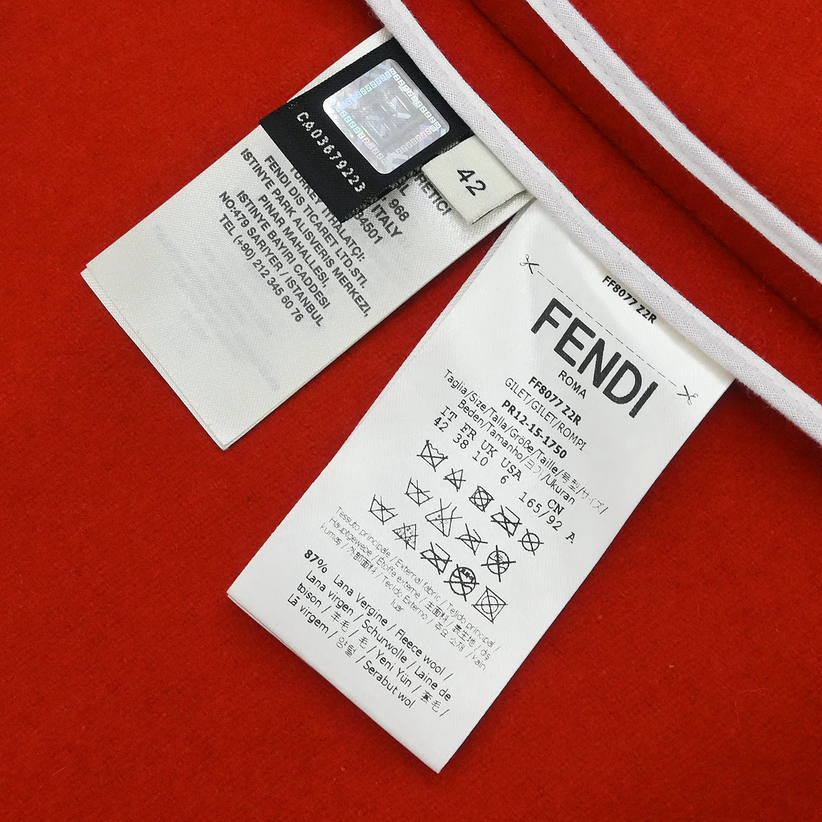 Fendi Sleeveless Jacket Red #42 - Image 8