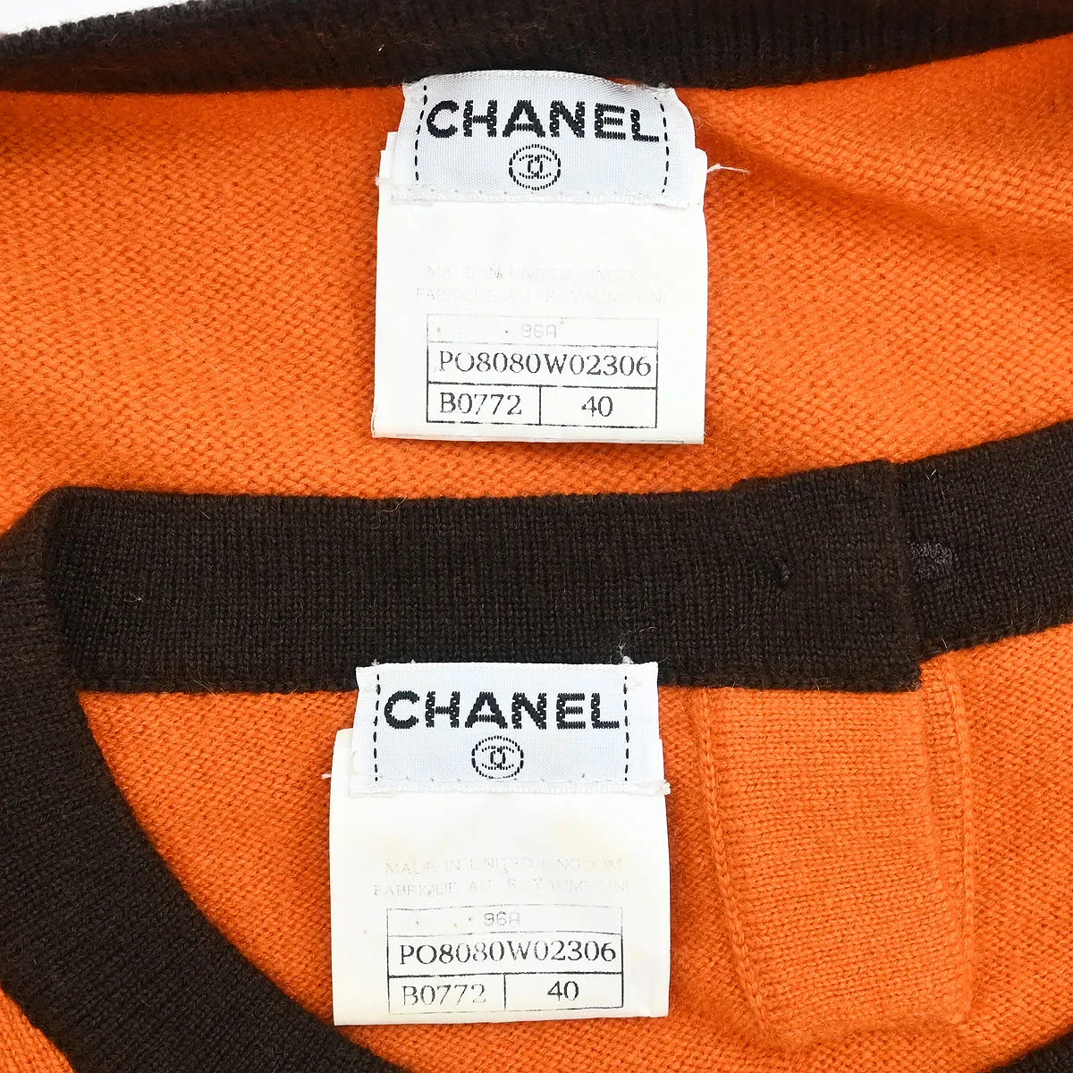 Chanel 1996 Set Cardigan Short Sleeve Top Orange #40 - Image 10