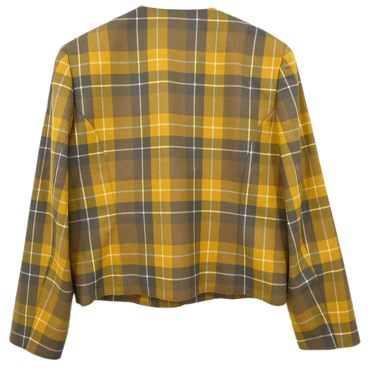 Christian Dior Single Breasted Collarless Jacket Yellow #L - Image 2