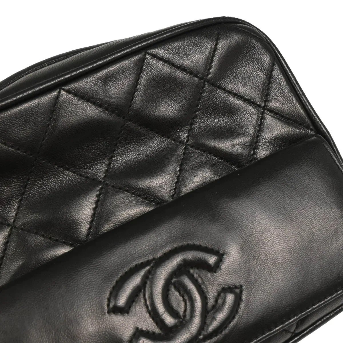 Chanel 1991-1994 Black Lambskin Camera Bag Mini - Image 6