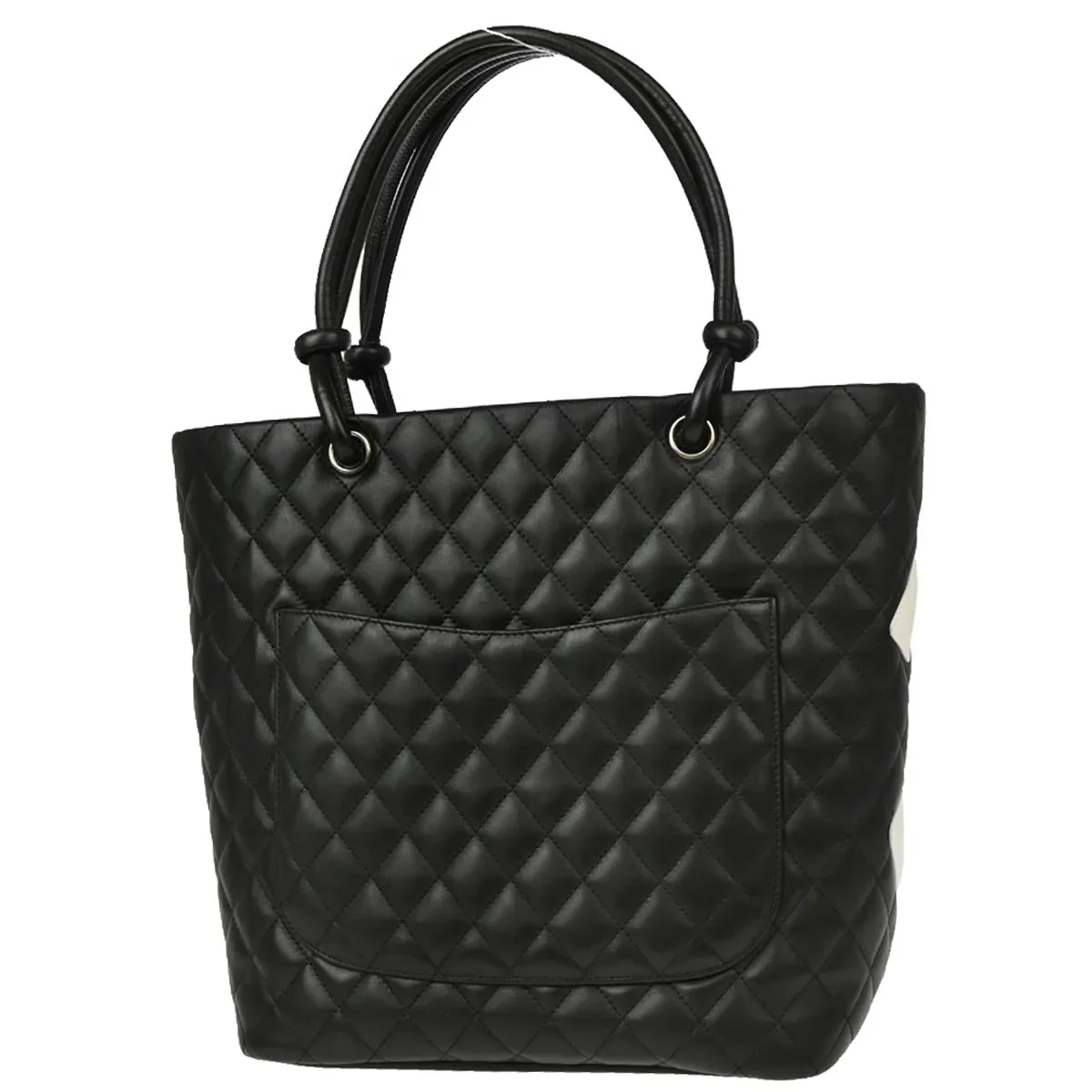 Chanel 2004-2005 Black Calfskin Cambon Ligne Tote Handbag - Image 3