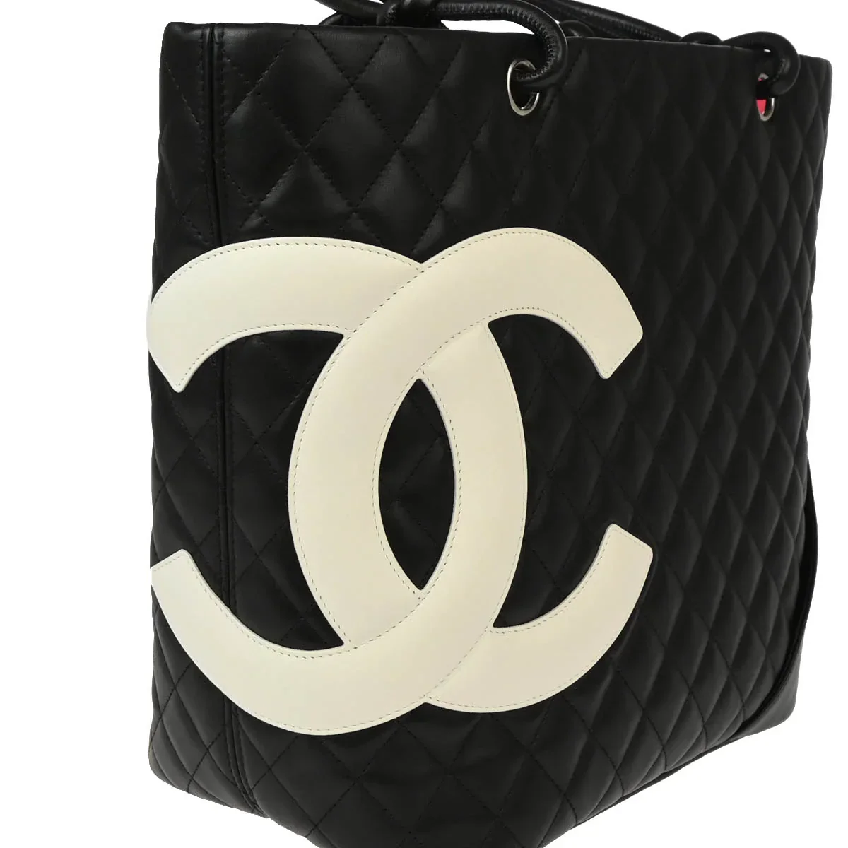 Chanel 2004-2005 Black Calfskin Cambon Ligne Tote Handbag - Image 4