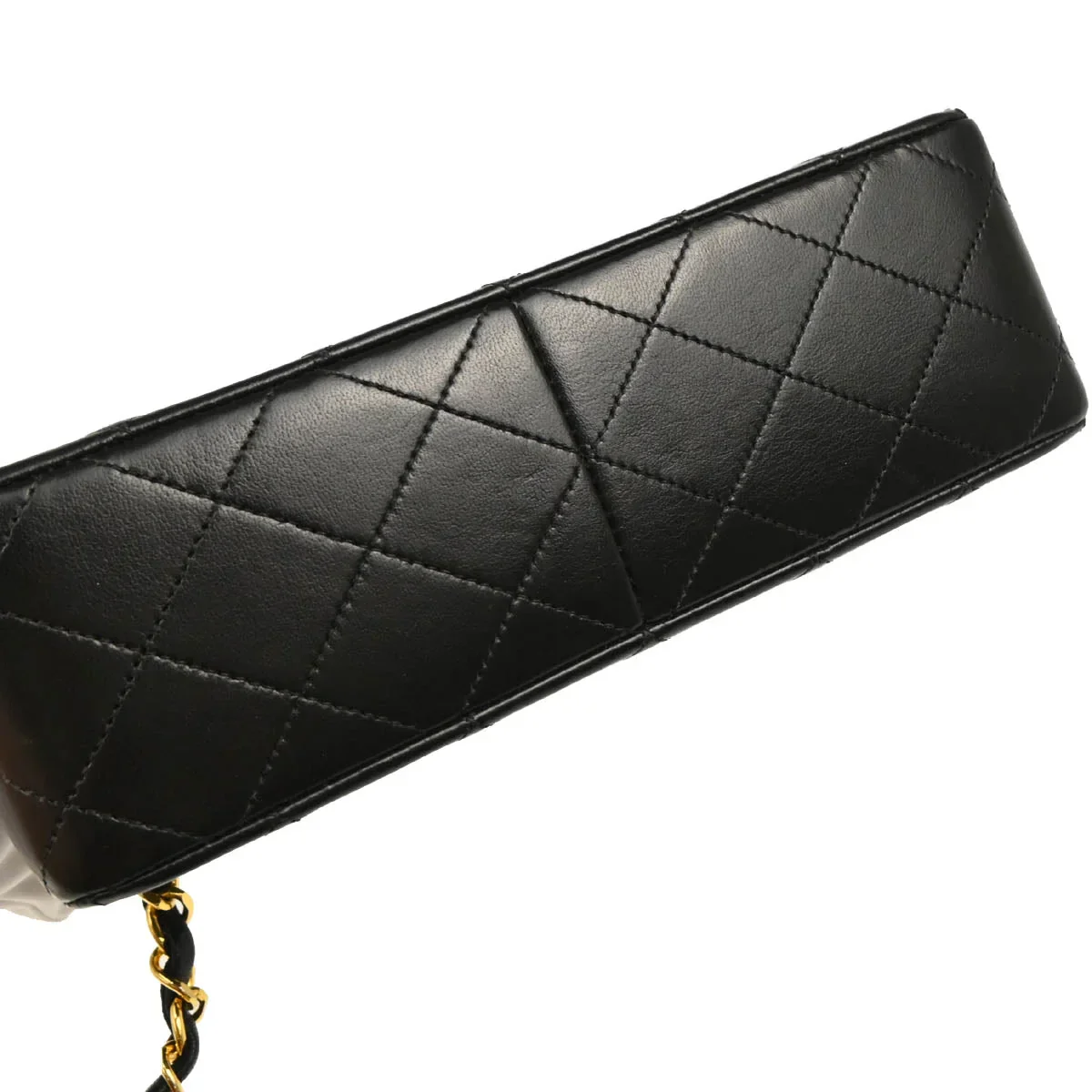 Chanel 1989-1991 Black Lambskin Classic Square Flap Shoulder Bag - Image 4