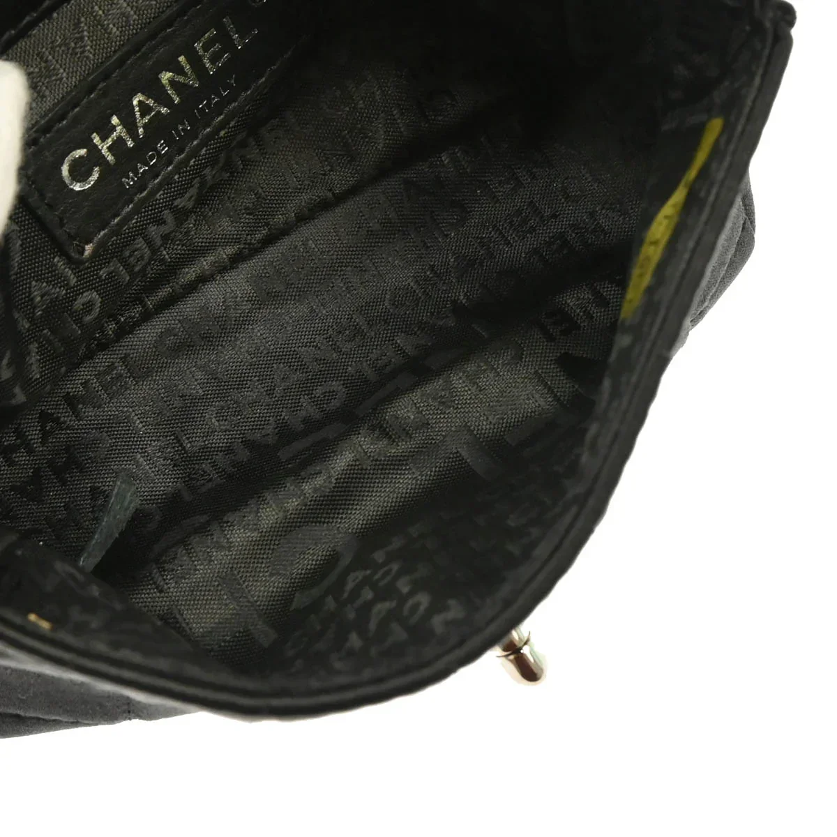 Chanel 2005-2006 Black Satin Choco Bar Lipstick Shoulder Bag - Image 8