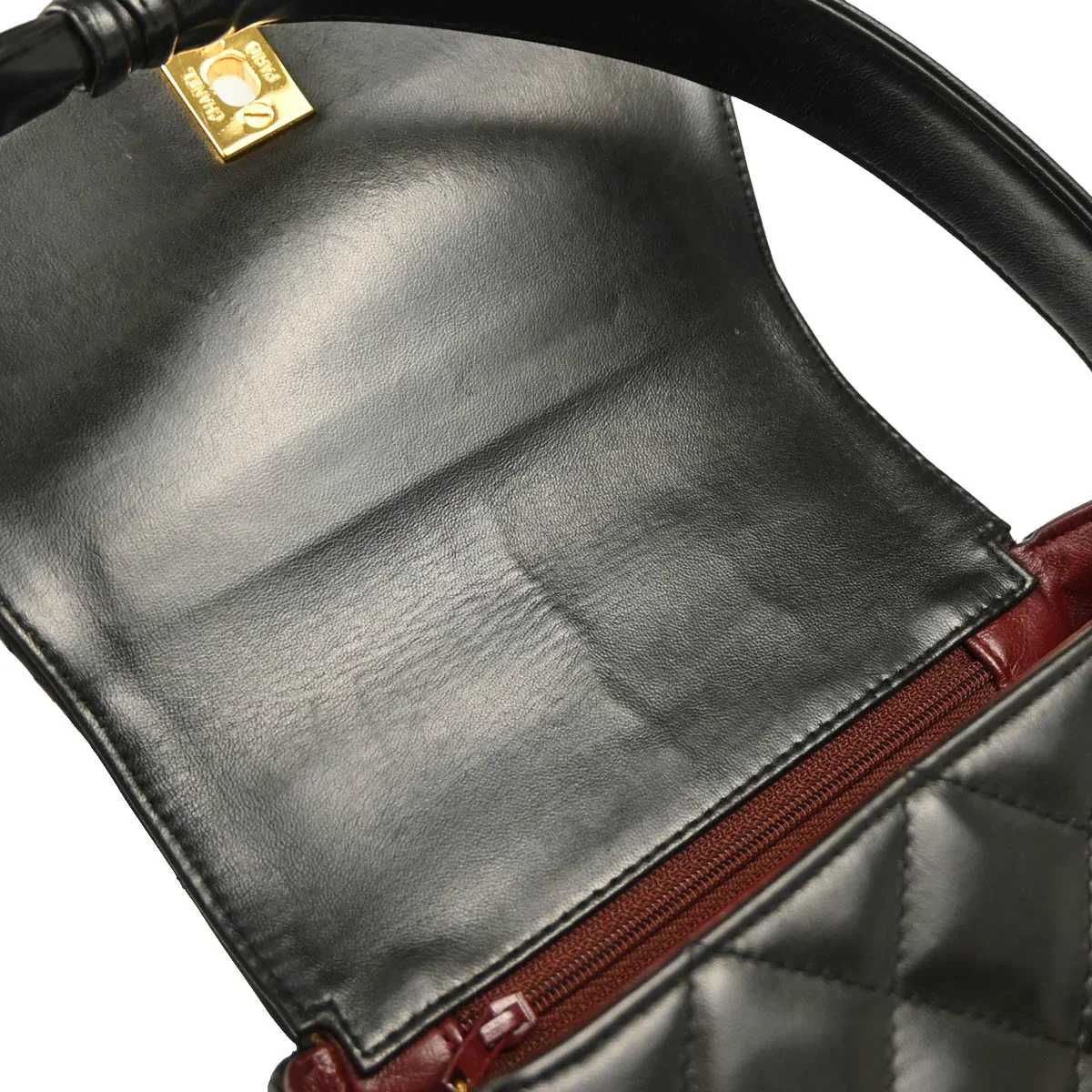 Chanel 1996-1997 Black Lambskin Handbag - Image 8