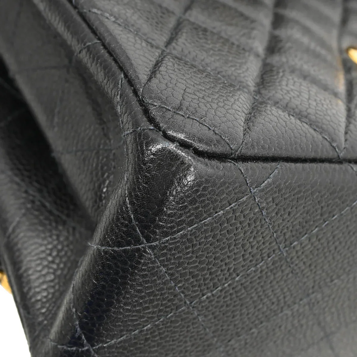 Chanel 1996-1997 Black Caviar Double Sided Classic Flap Shoulder Bag - Image 11