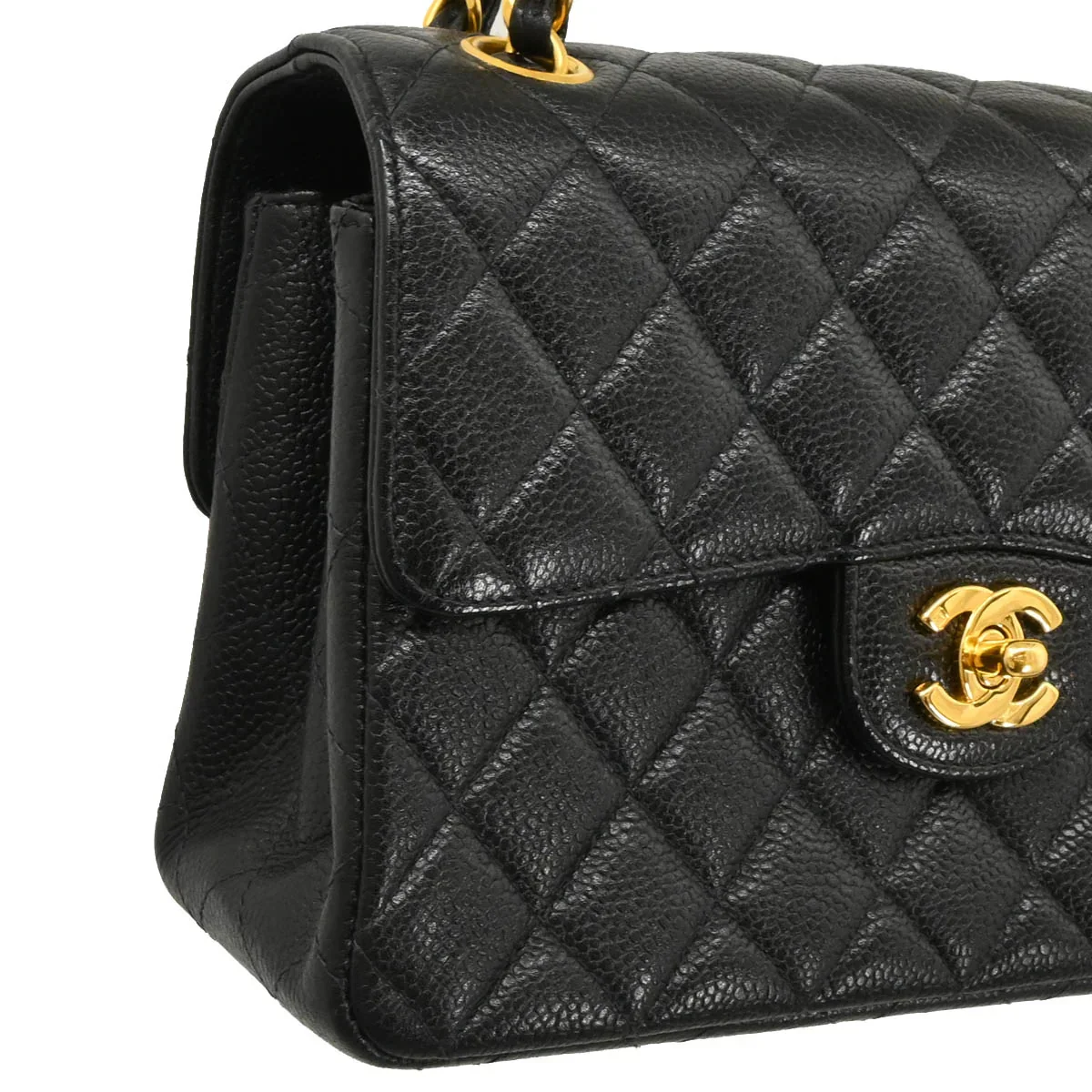 Chanel 1996-1997 Black Caviar Double Sided Classic Flap Shoulder Bag - Image 3