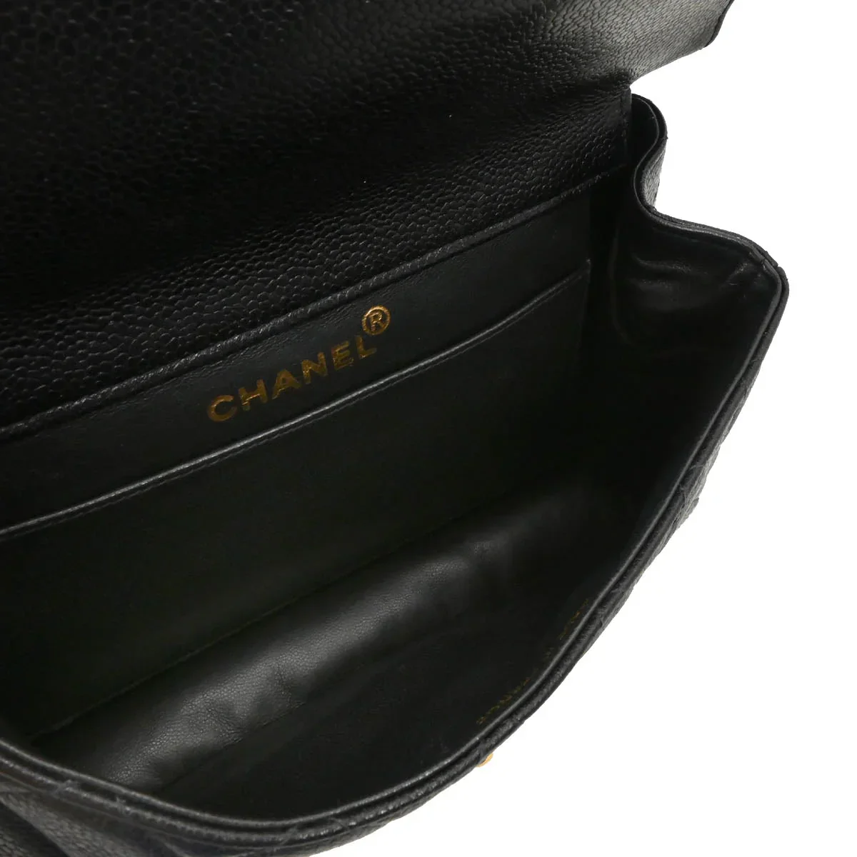 Chanel 1996-1997 Black Caviar Double Sided Classic Flap Shoulder Bag - Image 4